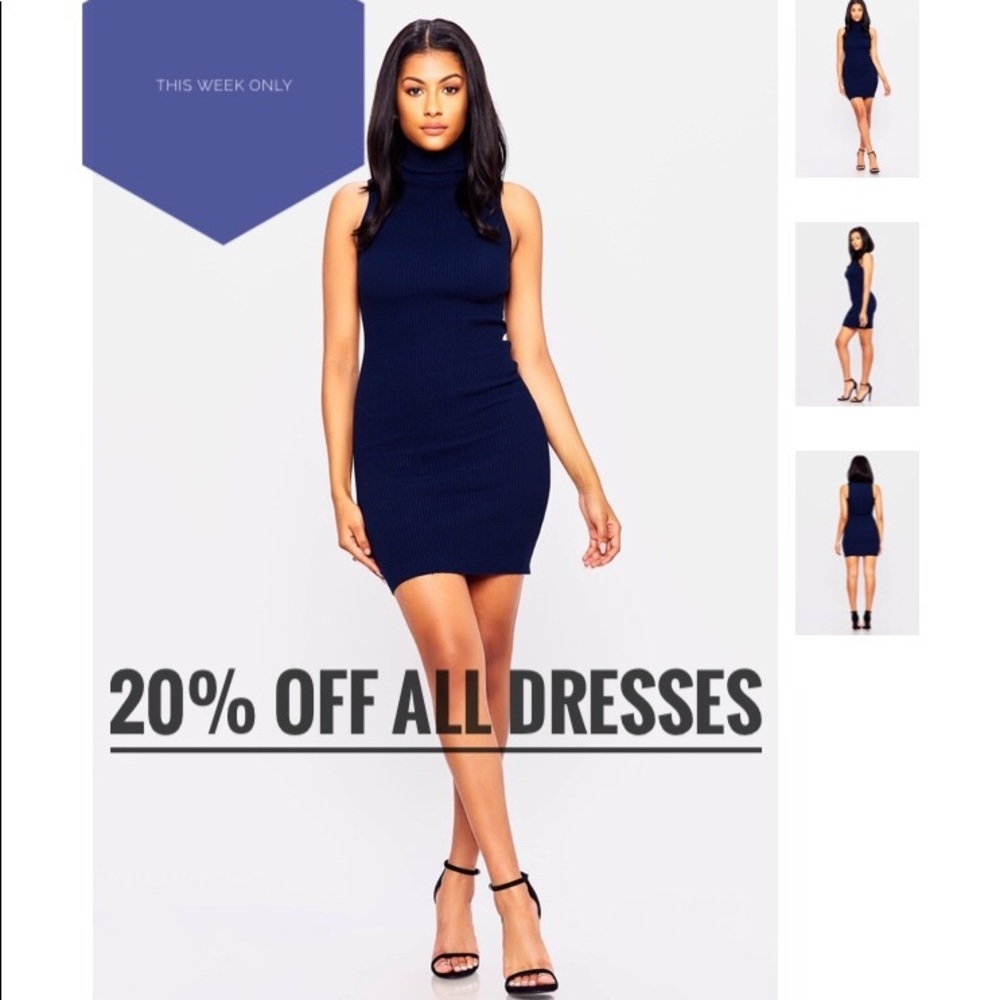 SHORT SLEEVE TURTLE NECK DRESS SMALL